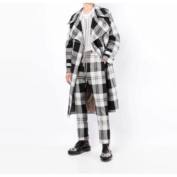 CHARLES JEFFREY LOVERBOY Wednesday Check Cotton-twill Trousers In 黑色 - Picture 5 of 6